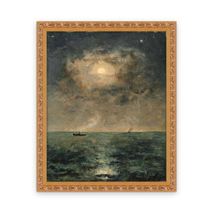 Moonlit seascape — Framed, Framed in Classic Ornate · 24'' × 30''