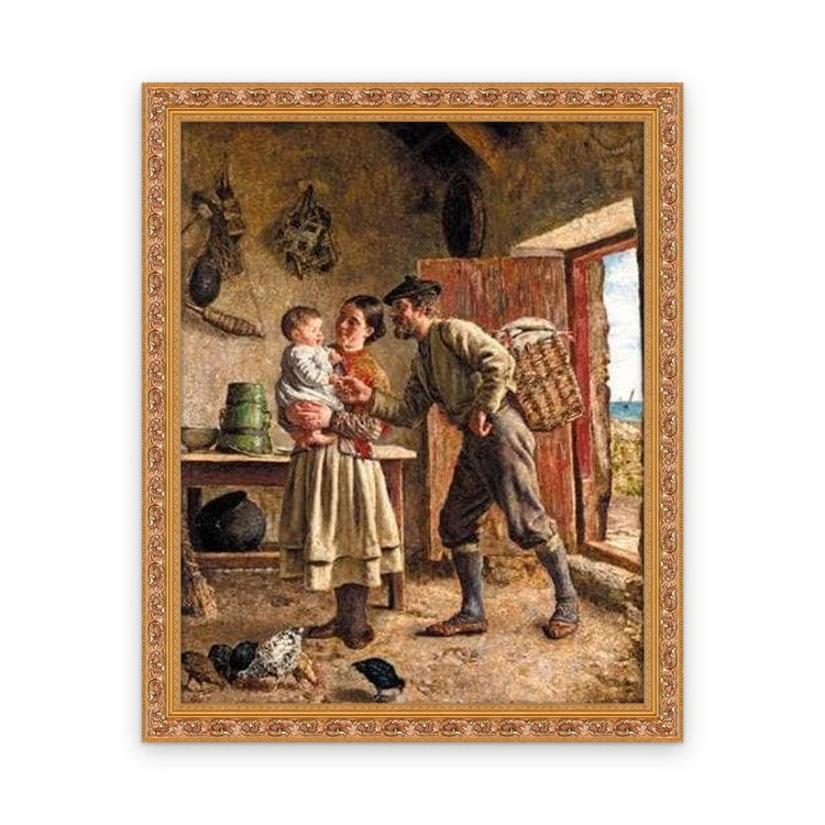 Feeding Hens, West of Ireland — Framed, Framed in Classic Ornate · 24'' × 30''