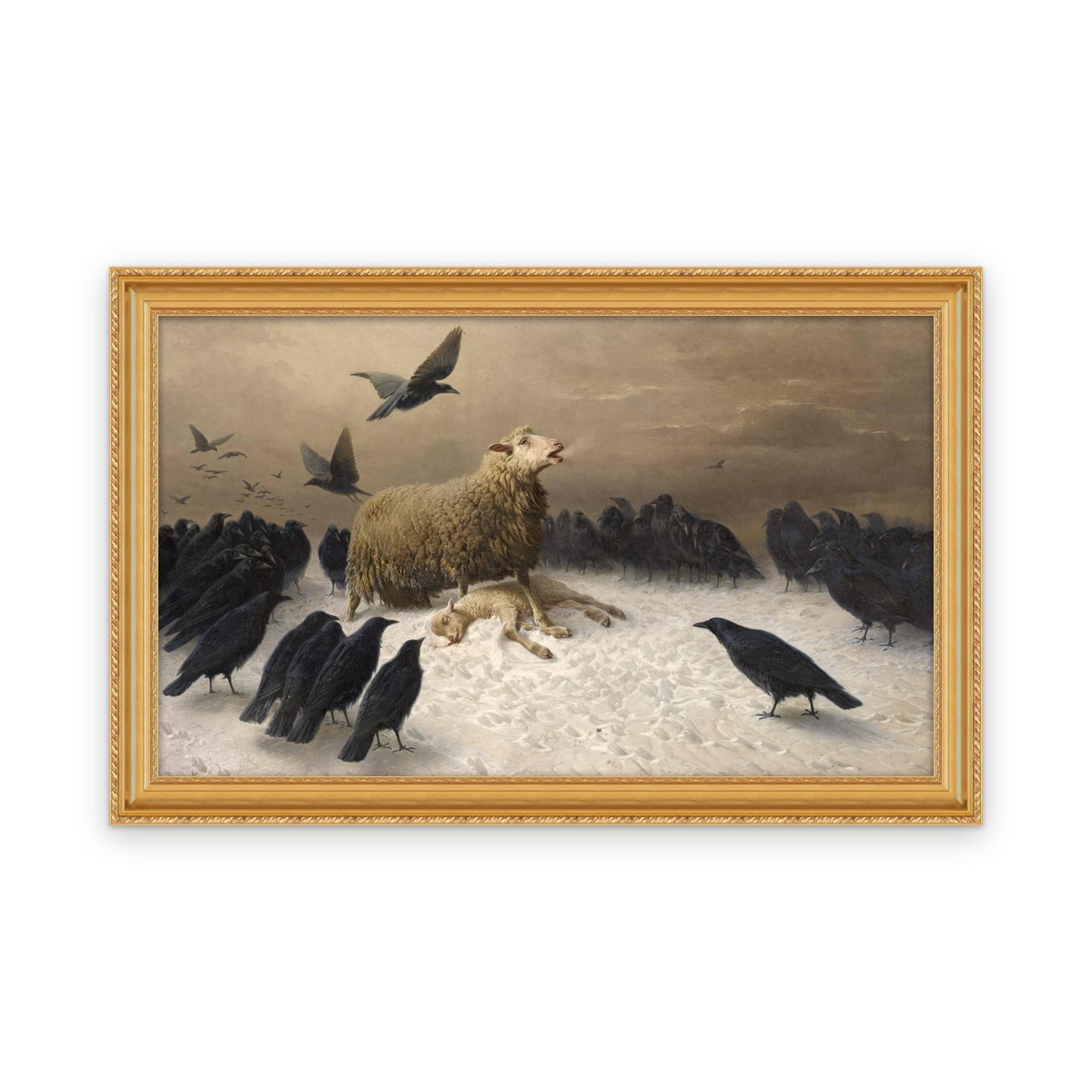 Anguish — Framed, Framed in Modern Golden · 35'' × 21''