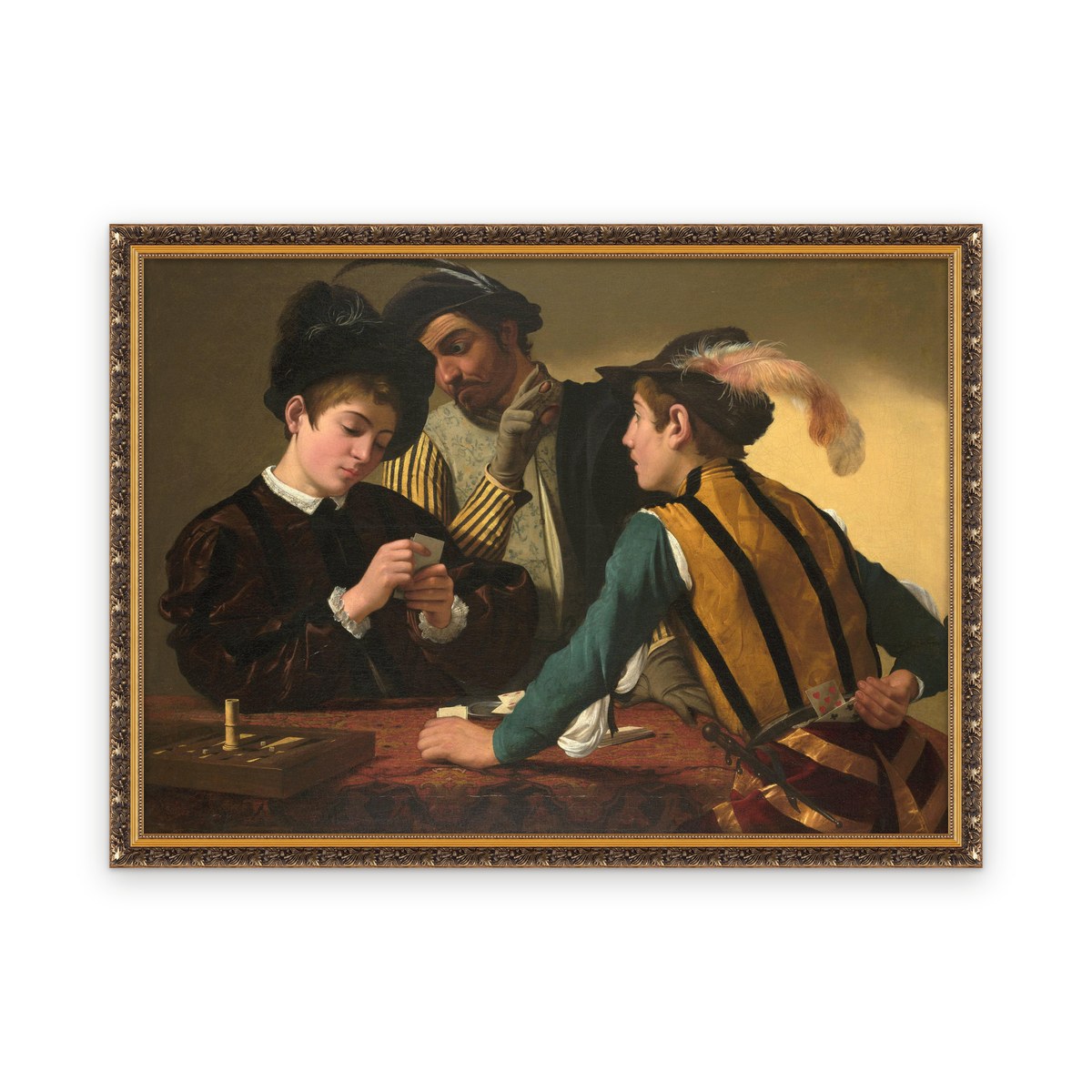 Cardsharps — Framed, Framed in Classic Baroque · 51.5'' × 37''