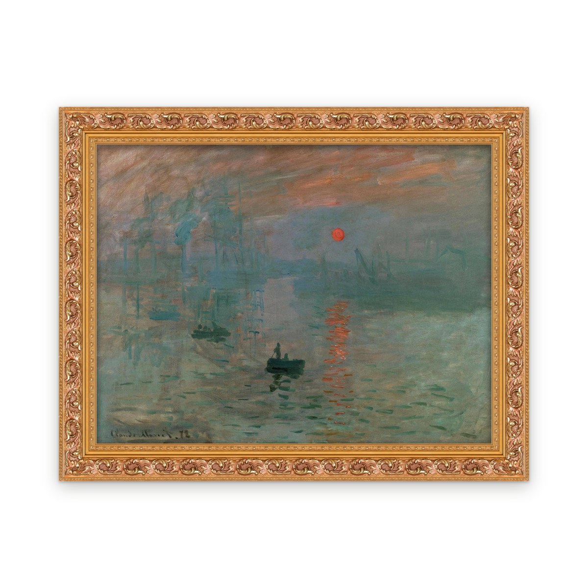 Impression, Sunrise — Framed, Framed in Classic Ornate · 21'' × 16''