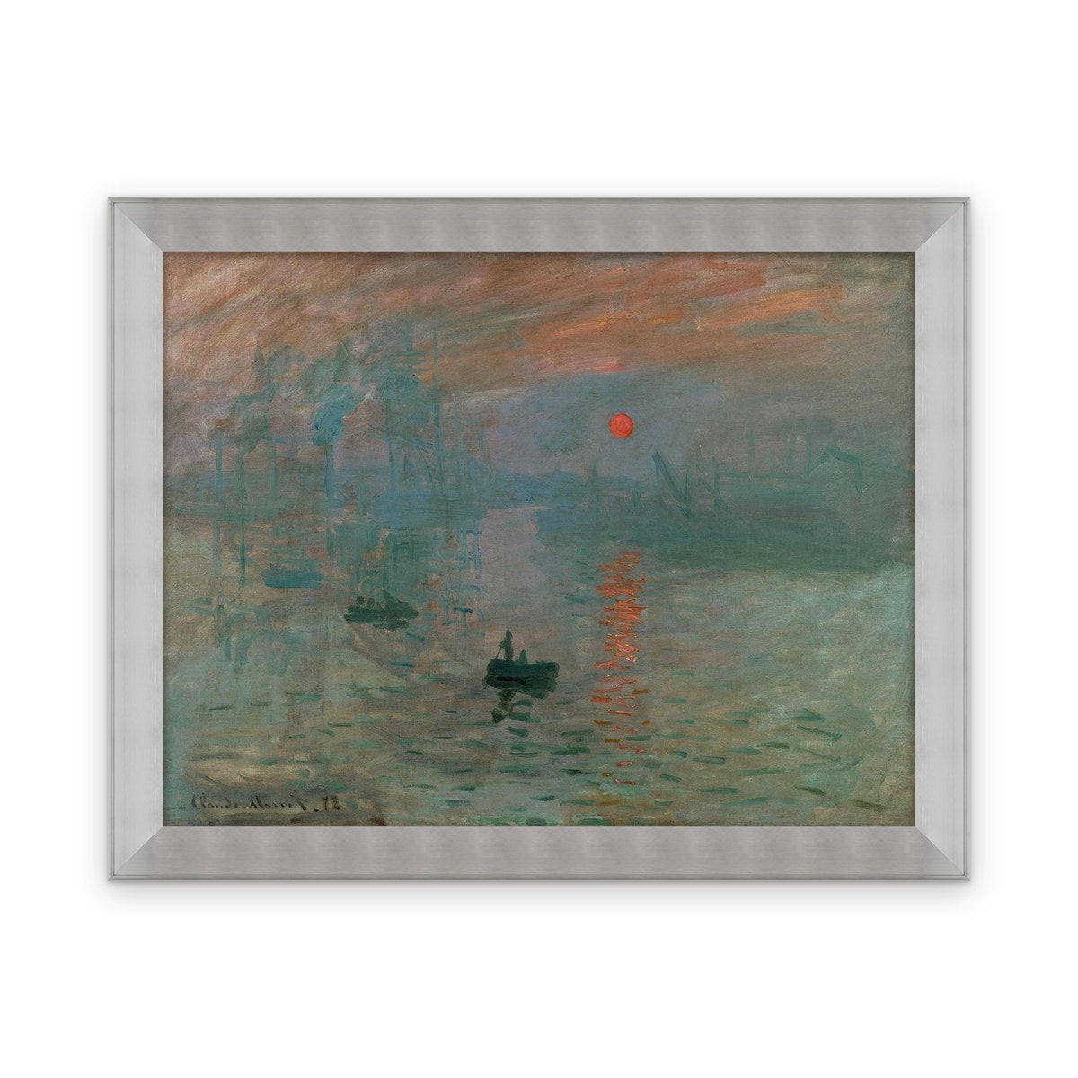 Impression, Sunrise — Framed, Framed in Modern Silver · 30'' × 23''