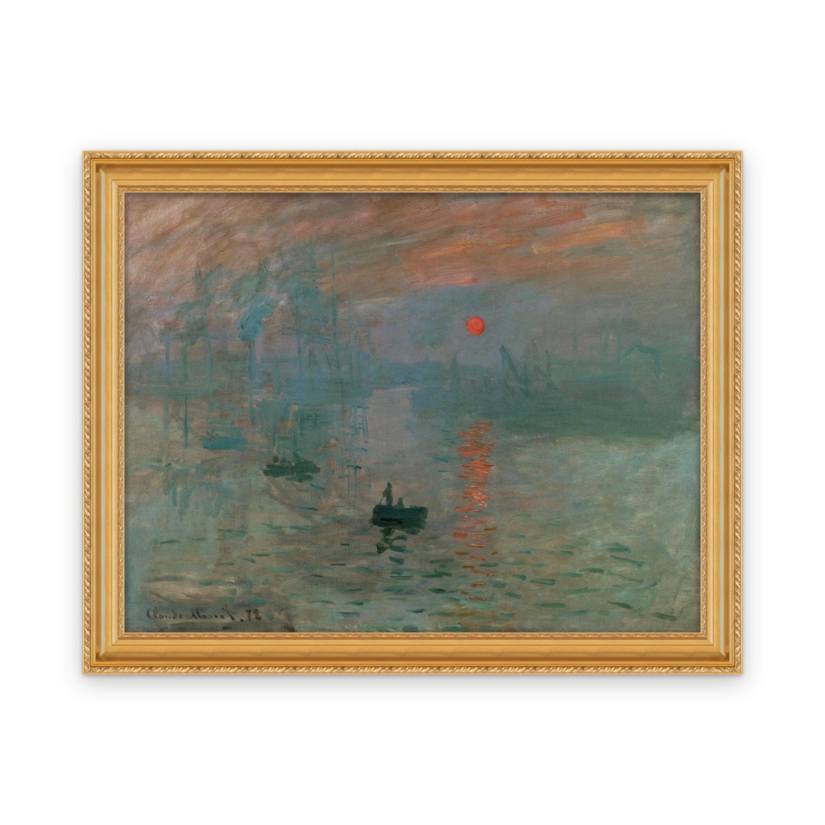 Impression, Sunrise — Framed, Framed in Modern Golden · 30'' × 23''