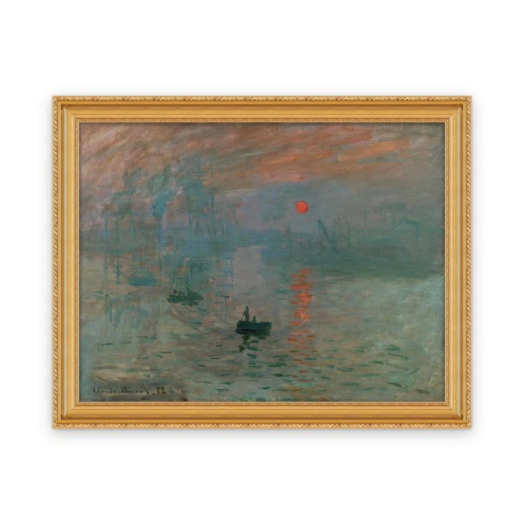 Impression, Sunrise — Framed, Framed in Modern Golden · 30'' × 23''