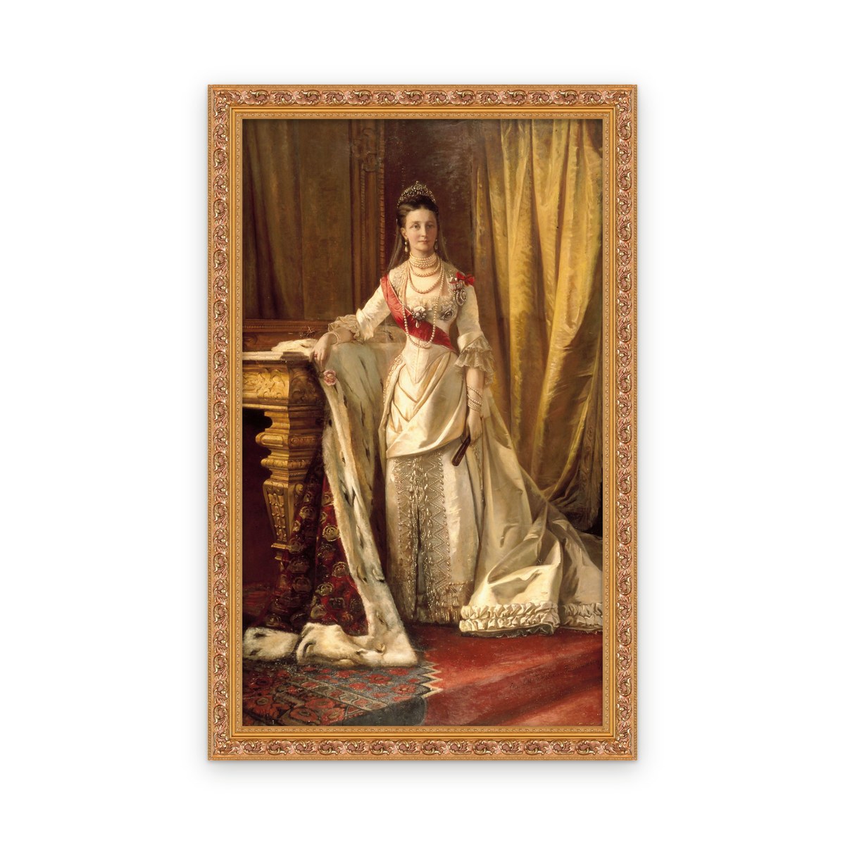 Portrait of Louise of Hesse-Kassel (1817-1898), Queen of Denmark — Framed, Framed in Classic Ornate · 21'' × 35''
