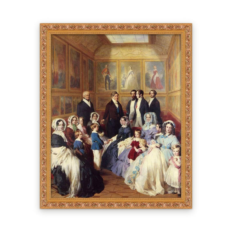Queen Victoria and Prince Albert with the Family of King Louis Philippe at the Chateau — Framed, Framed in Classic Ornate · 24'' × 30''