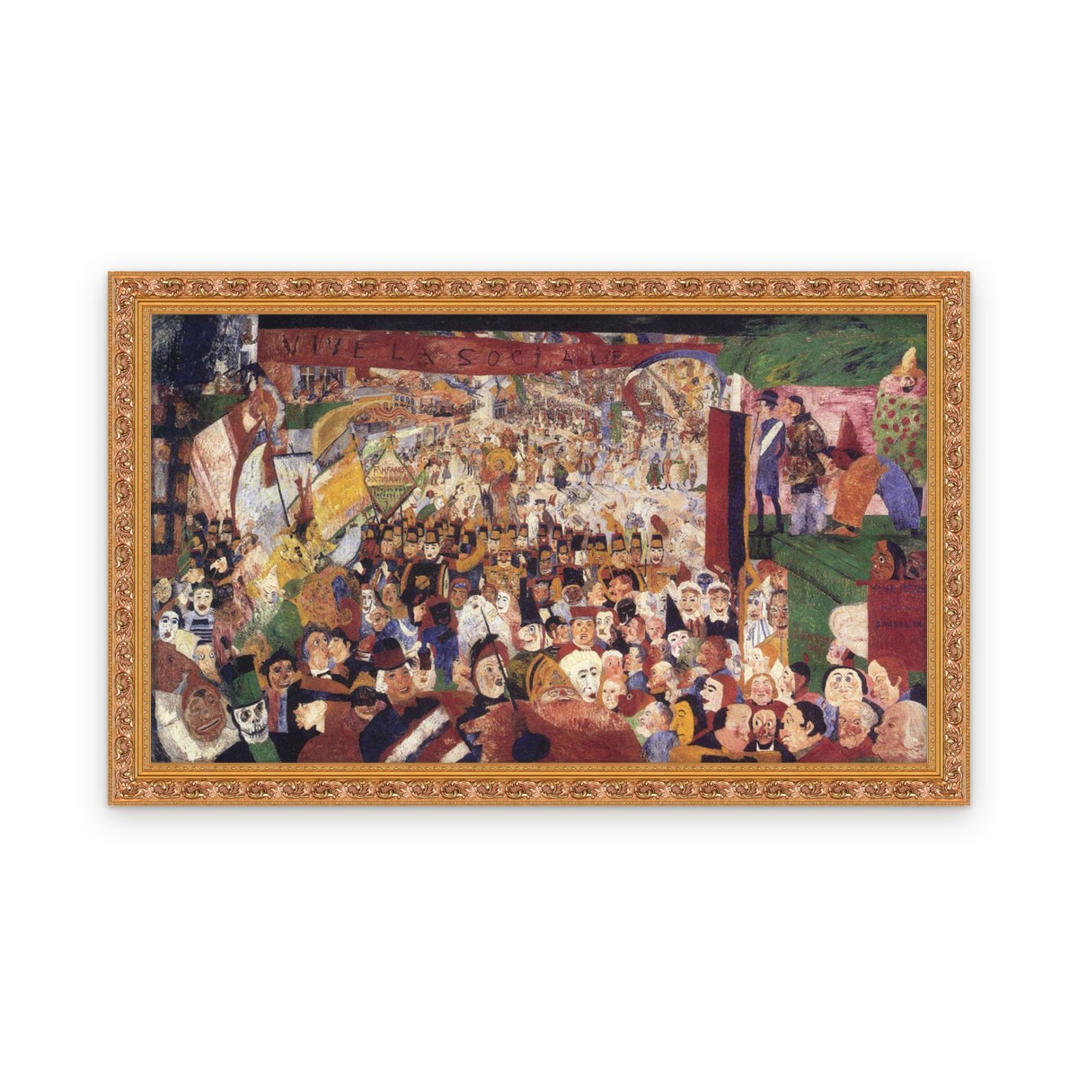 Christ's Entry Into Brussels in 1889 — Framed, Framed in Classic Ornate · 36'' × 21''