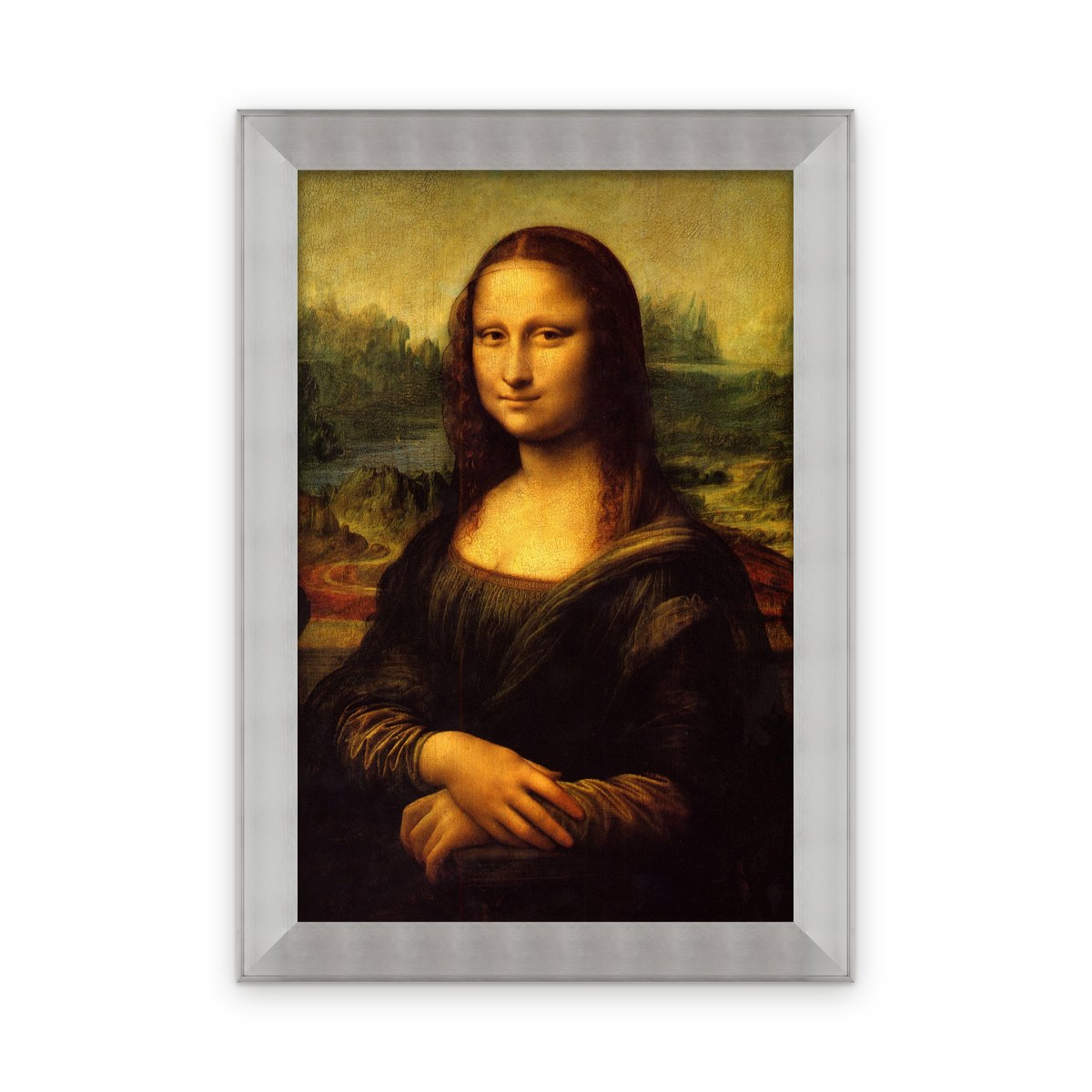 Mona Lisa — Framed, Framed in Modern Silver · 18'' × 27''