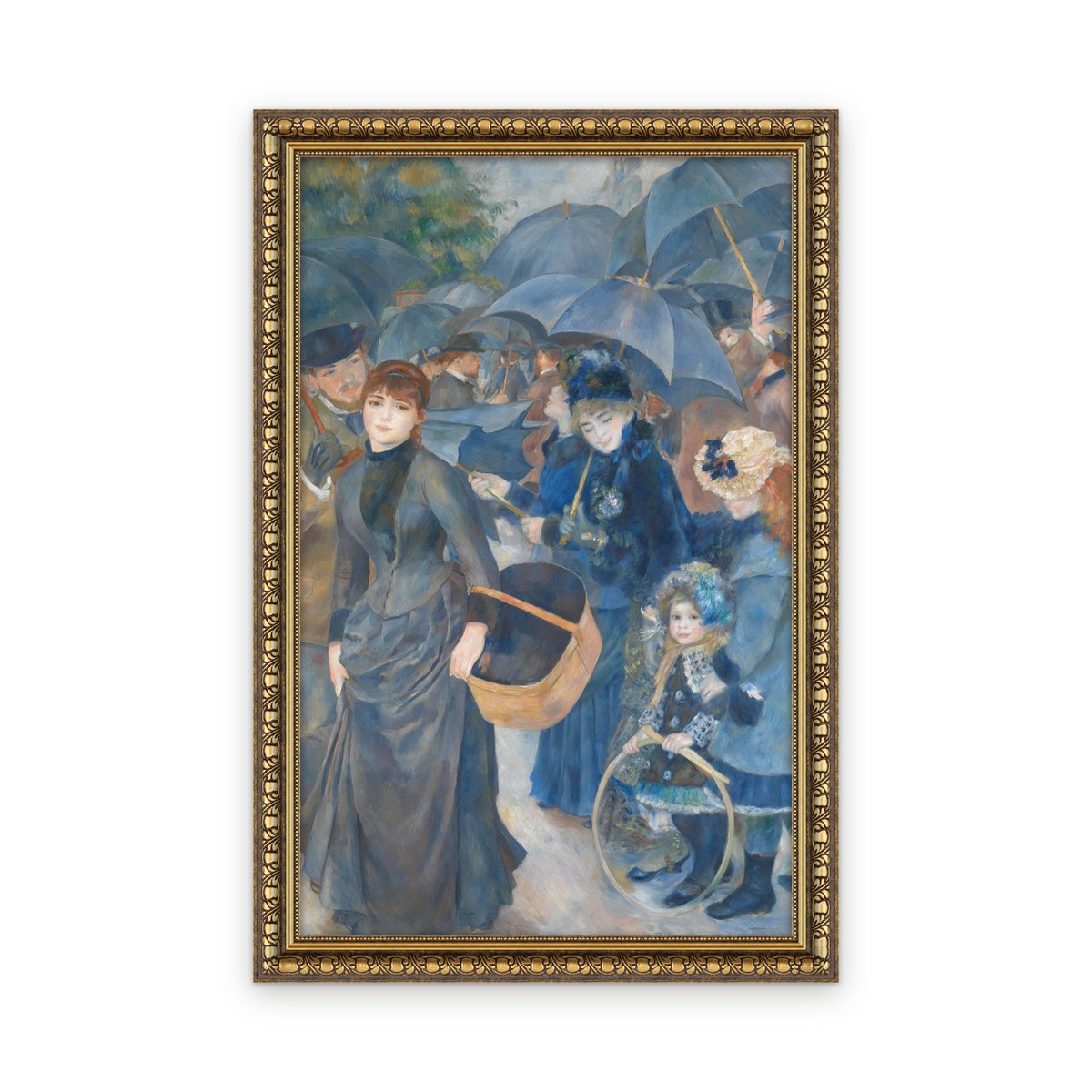 Umbrellas — Framed, Framed in Classic Noir · 21'' × 33''