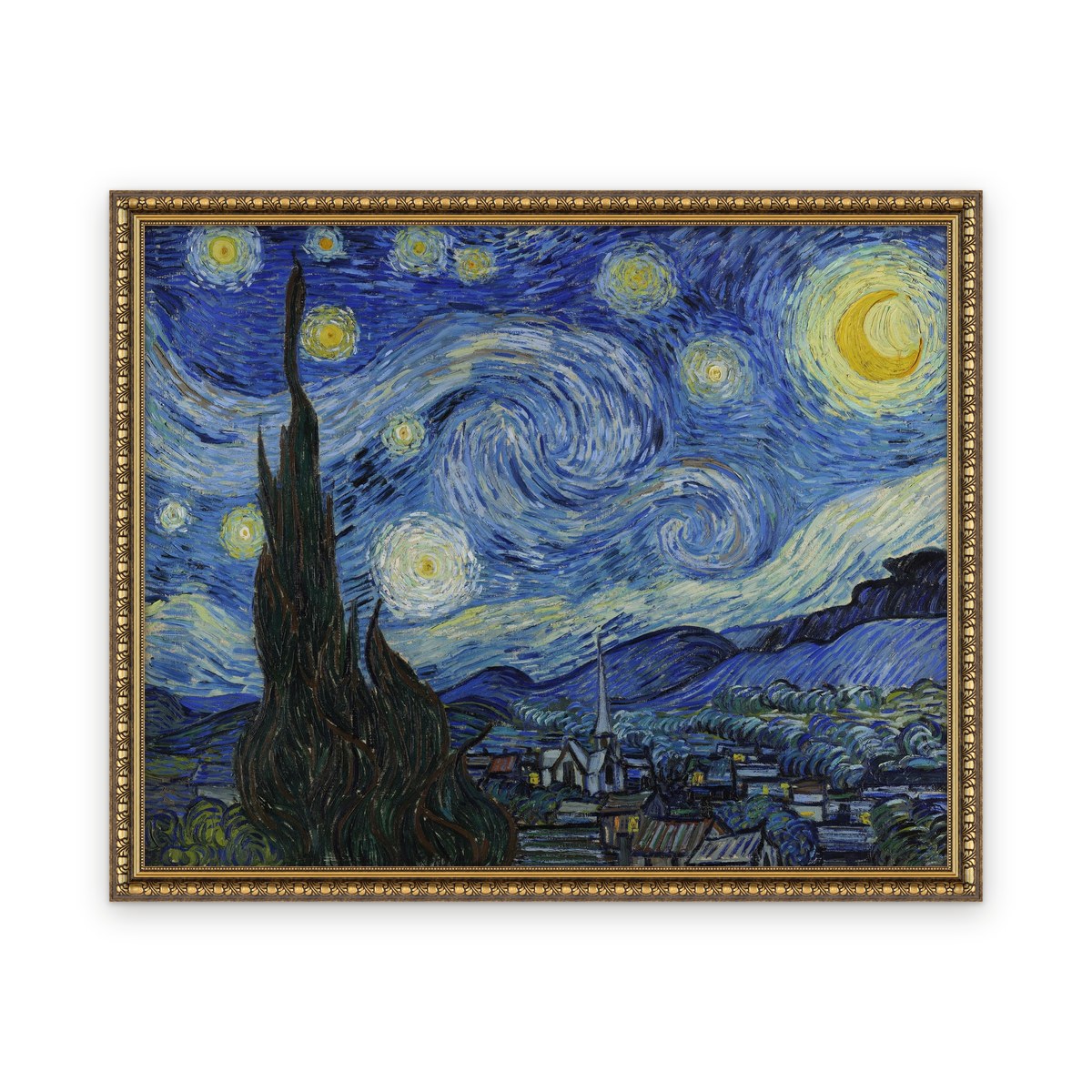 The Starry Night — Custom size, Framed in Classic Noir · Custom 45'' × 36''