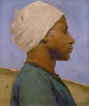 Portrait D'un Jeune Guide Arabe by Paul Leroy — male oil painting wall art, Orientalism