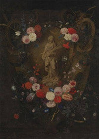 The Goddess Ceres set in a Garland of Flowers by Erasmus Quellinus the Younger — hand-painted cultural oil painting reproduction on canvas