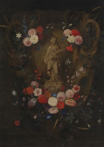 The Goddess Ceres set in a Garland of Flowers - Erasmus Quellinus the Younger