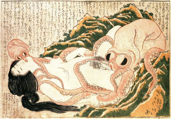 The Dream of the Fisherman's Wife, by Katsushika Hokusai, Woodcut on paper, 1820
