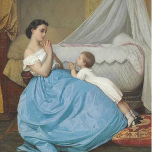 A bedtime prayer by Auguste Toulmouche — Oil Painting Reproduction