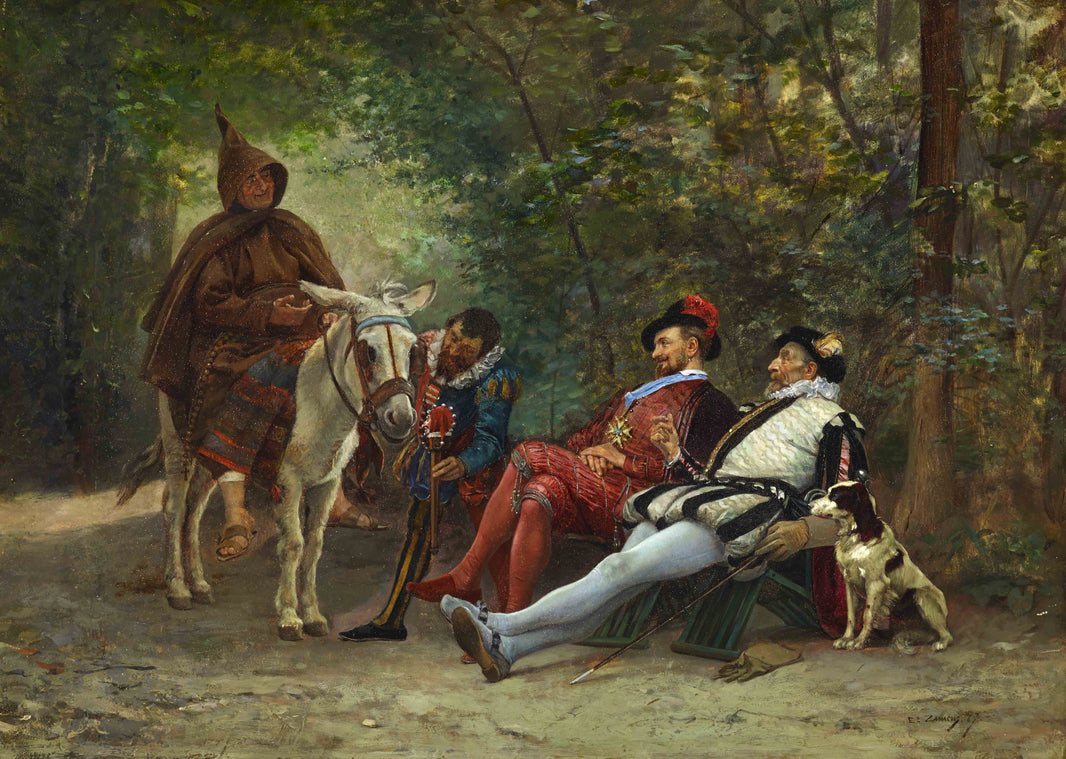 A begging brother by Eduardo Zamacois — hand-painted portrait oil painting reproduction on canvas