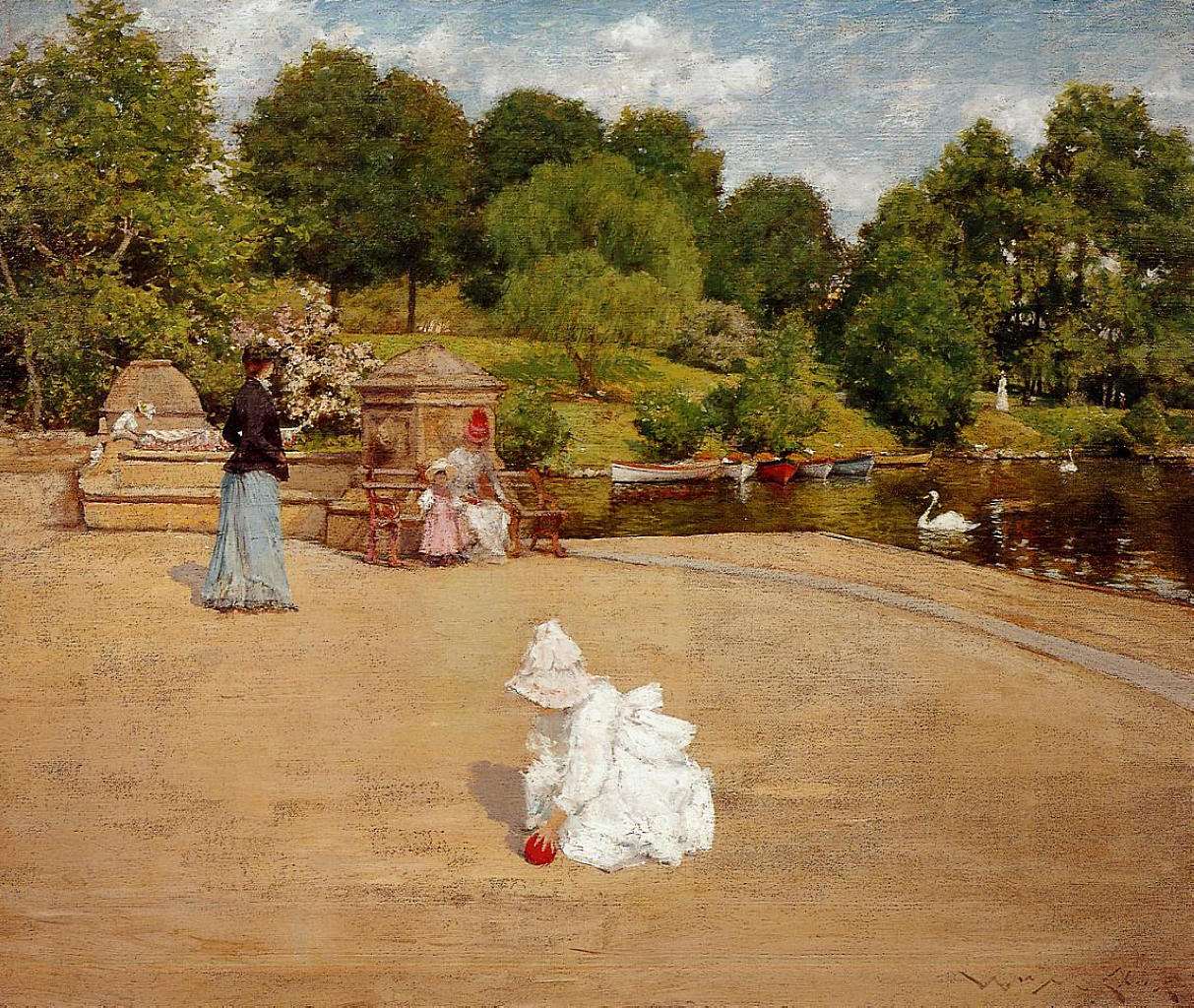 A Bit of the Terrace (aka Early Morning Stroll) - William Merritt Chase