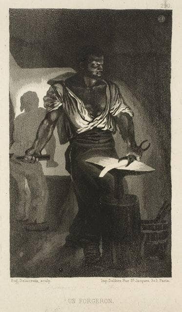 A Blacksmith by Eugene Delacroix — hand-painted photography oil painting reproduction on canvas