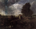 A Boat at the Sluice by John Constable — hand-painted landscape oil painting reproduction on canvas