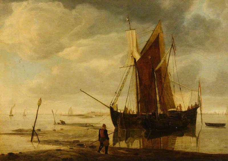 A Boat Off Shore - Simon de Vlieger