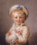 A Boy as Pierrot by Jean-Honore Fragonard — male oil painting wall art, Rococo