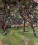 A Close by Paul Cezanne — forest oil painting wall art, Post Impressionism