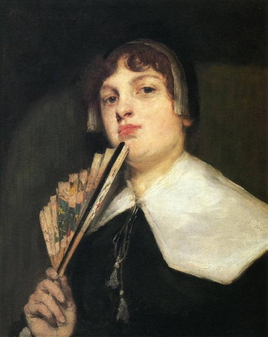 A Coquette by William Merritt Chase — hand-painted portrait oil painting reproduction on canvas