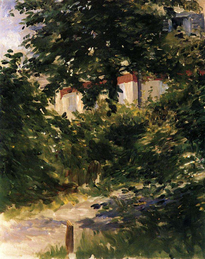 A Corner of the Garden in Rueil by Edouard Manet — hand-painted botanical oil painting reproduction on canvas