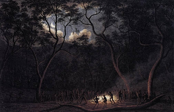 A Corroboree in Van Diemen's Land by John Glover — hand-painted botanical oil painting reproduction on canvas