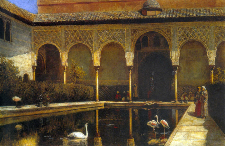 A Court in the Alhambra by Edwin Lord Weeks — hand-painted animal oil painting reproduction on canvas