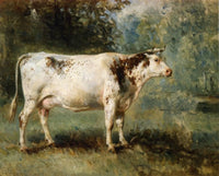 A Cow in a Landscape by Constant Troyon — hand-painted animal oil painting reproduction on canvas