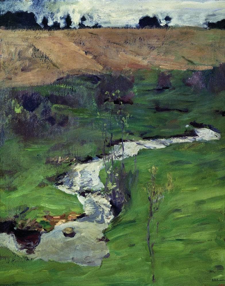 A creek by Isaac Levitan — hand-painted landscape oil painting reproduction on canvas