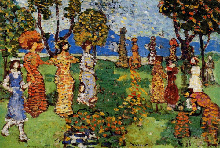 A Day in the Country by Maurice Prendergast — hand-painted abstract oil painting reproduction on canvas