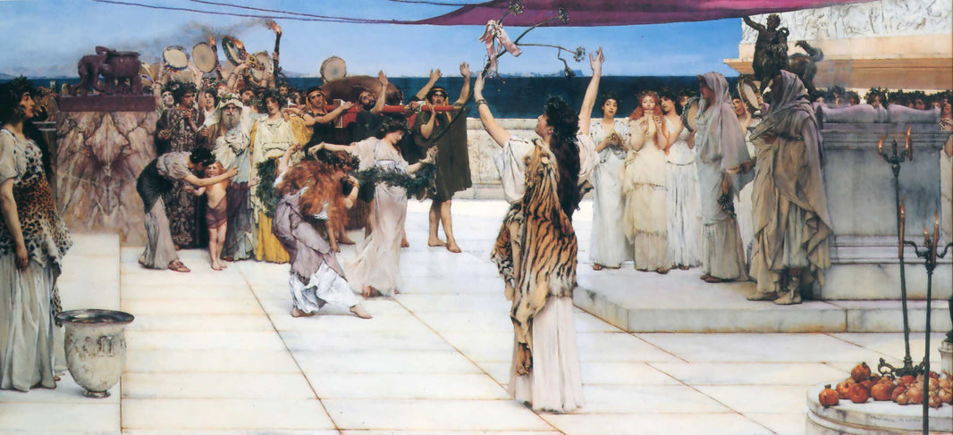 A Dedication to Bacchus by Sir Lawrence Alma-Tadema, hand-painted architectural oil painting reproduction on canvas