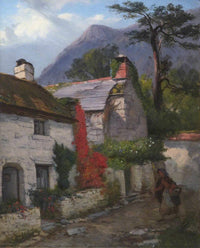 Devonshire Cottages by Thomas Stuart Smith — hand-painted landscape oil painting reproduction on canvas