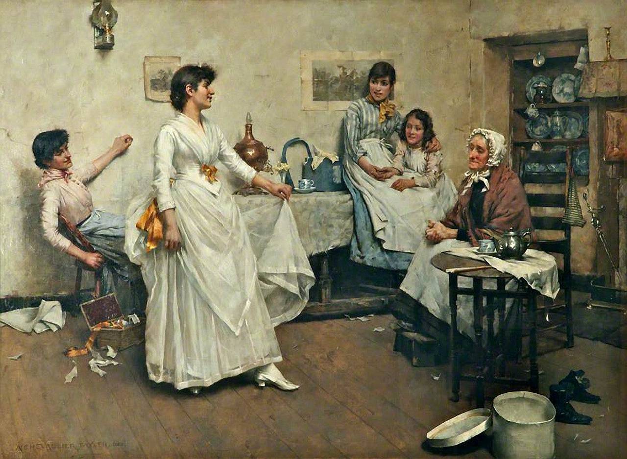 A dress rehearsal - Albert Chevallier Tayler