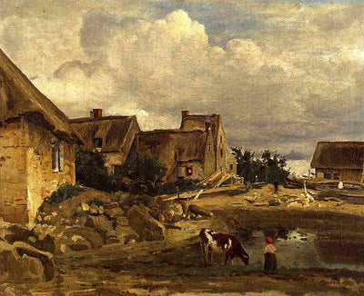 A Farmyard near Fontainebleau in kitchen