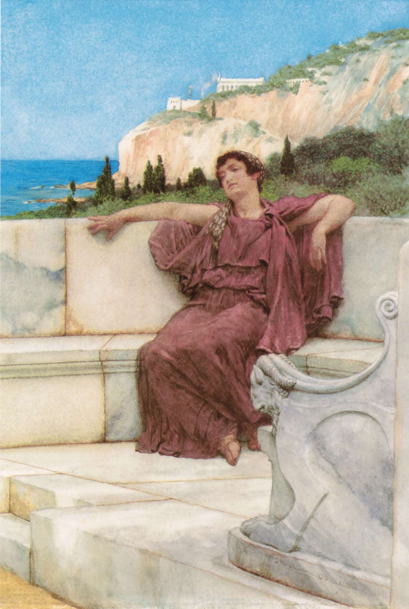 A Female Figure Resting (Dolce far Niente) - Sir Lawrence Alma-Tadema