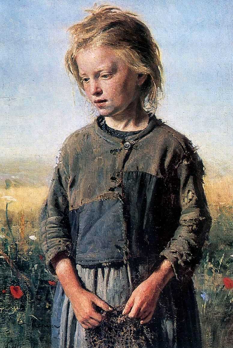 A Fisher Girl by Ilya Repin, hand-painted portrait oil painting reproduction on canvas