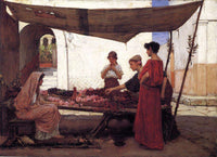 A Flower Stall by John William Waterhouse — hand-painted botanical oil painting reproduction on canvas