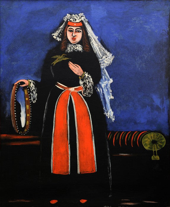 Georgian woman with tambourine - Niko Pirosmani