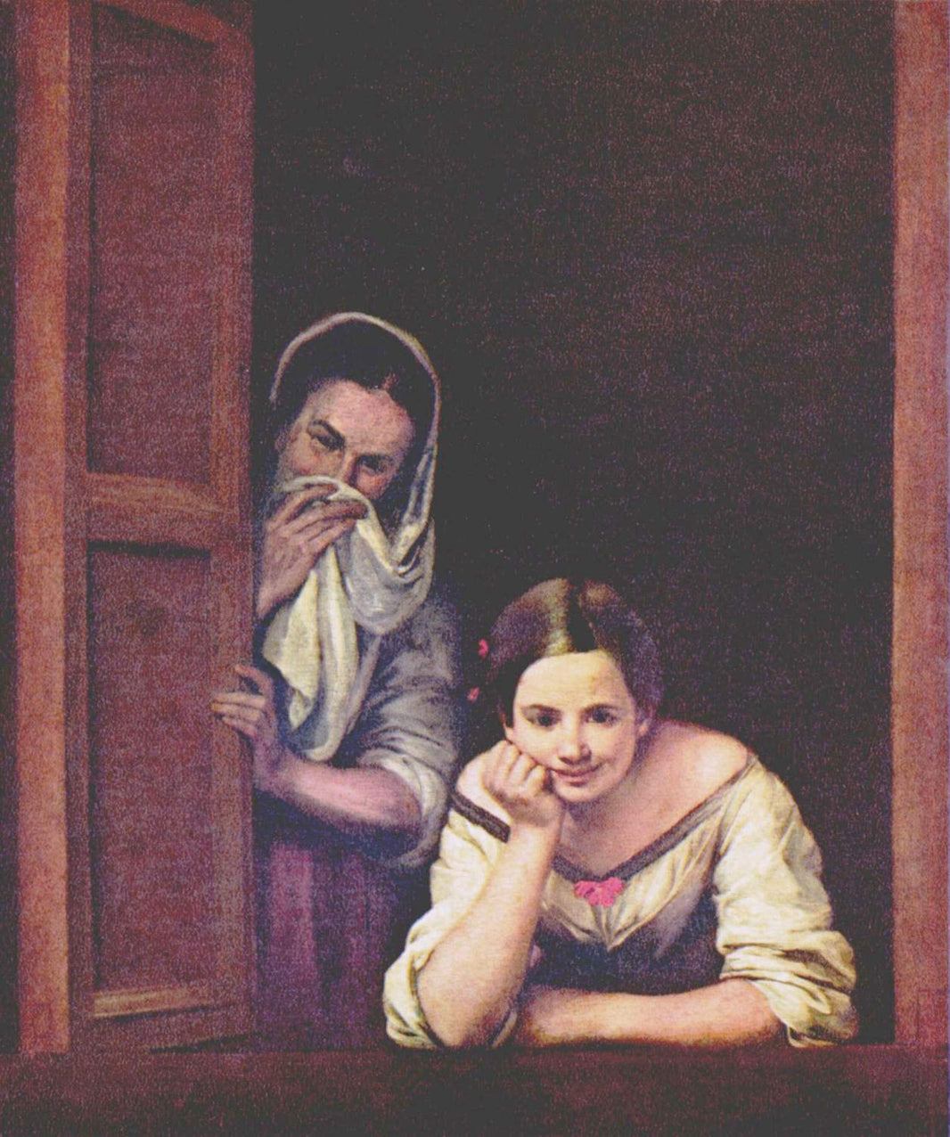 A Girl and her Duenna by Bartolome Esteban Murillo — hand-painted portrait oil painting reproduction on canvas