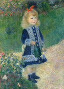 Girl with a Watering Can by Pierre-Auguste Renoir, flower oil painting wall art, Impressionism