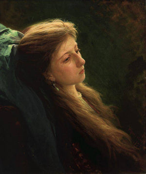 A Girl with her hair unbraided - Ivan Kramskoy