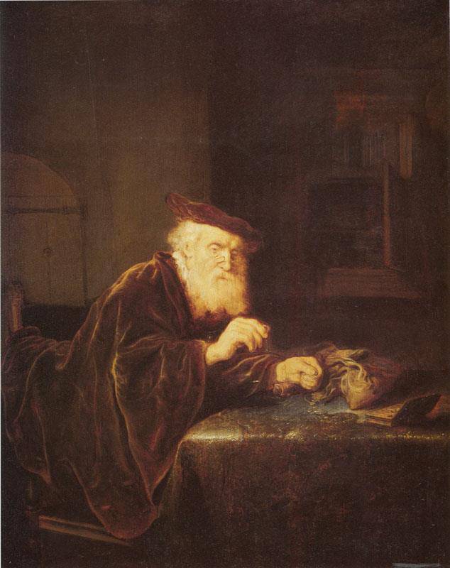 A Gold Weigher - Salomon Koninck