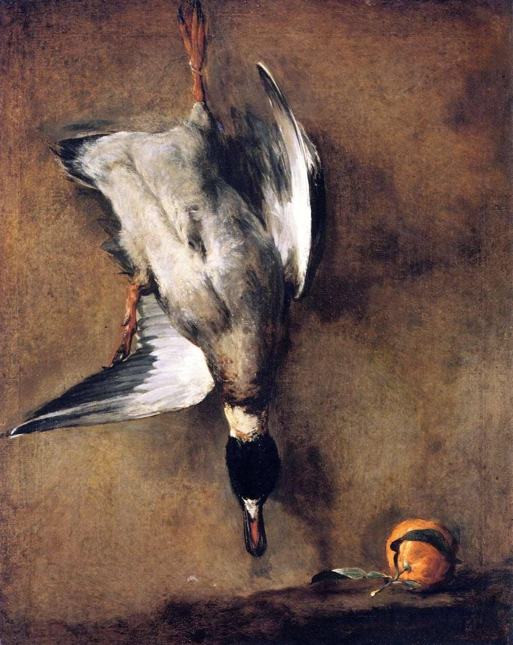 A Green Neck Duck with a Seville Orange