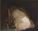 A Grotto in the Gulf of Salerno, Sunset by Joseph Wright — hand-painted landscape oil painting reproduction on canvas