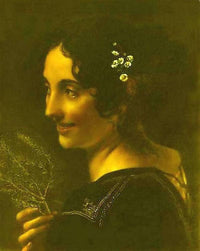 A gypsy with a branch of myrtle