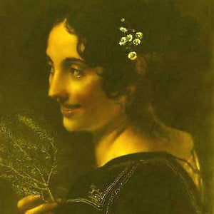A gypsy with a branch of myrtle