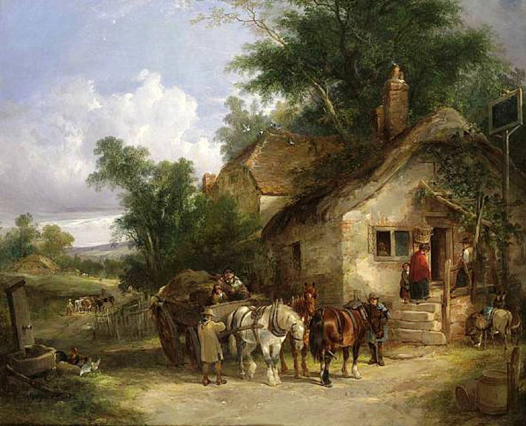 A Halt at the Inn - William Shayer